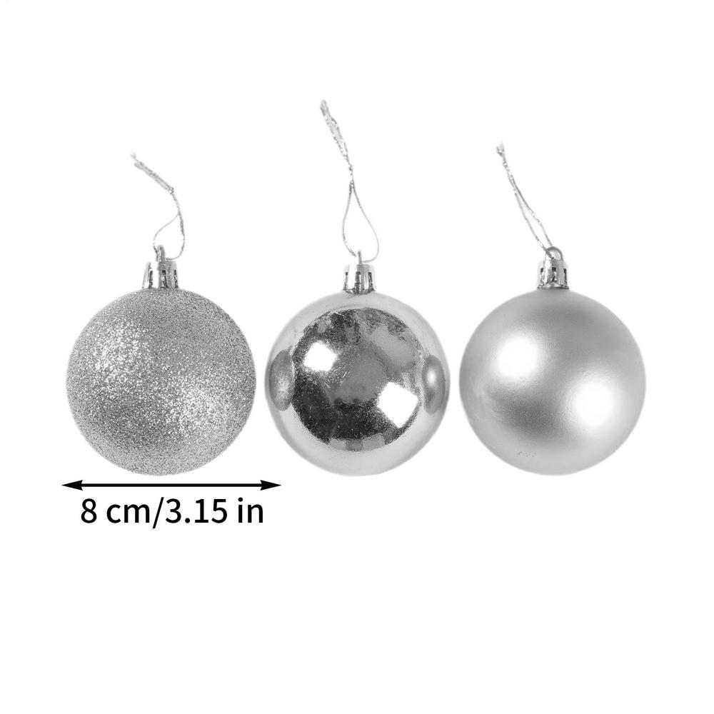 6pcs Christmas Foam Ball 3.15in Shatterproof Globe Set Hanging Christmas Ball Decorations For Christmas Trees Wedding Gifts