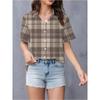 Simple and Personalized Love Print Summer Women's Plus Size Lapel Short Sleeved Shirt Fashionable Daily Versatile Casual Top