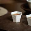 2pc/lot White Porcelain Chinese Relief Hexagonal Teacup Aesthetic Tea Bowl Mug Tea-tasting Personal Cup Chazhan Master Cups 45ml