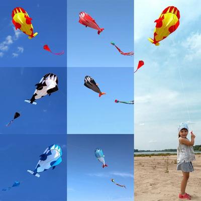 Single Line Soft Kite 2.2m Plastic Flying Toy New Large Whale/Dolphin Kite  Kid & Adult