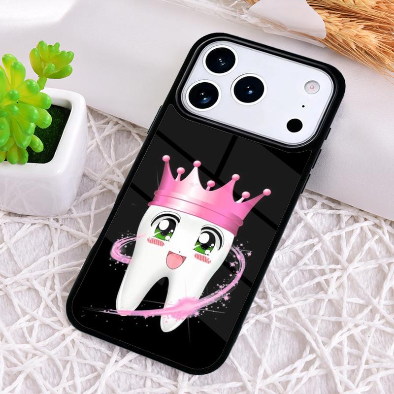 Dentist Tooth Pattern Phone Case for iPhone 17 Air 16 15 11 12 14 13 Pro Max Shockproof Cover