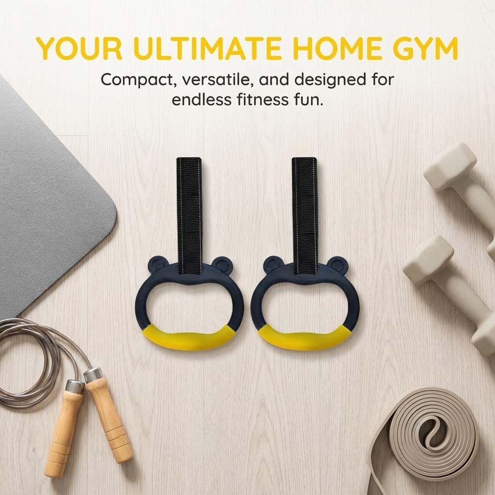 With Straps Gymnastic Rings Non-Slip Fitness Exercise Ring Pull Up Bar  Gymnastics Equipment