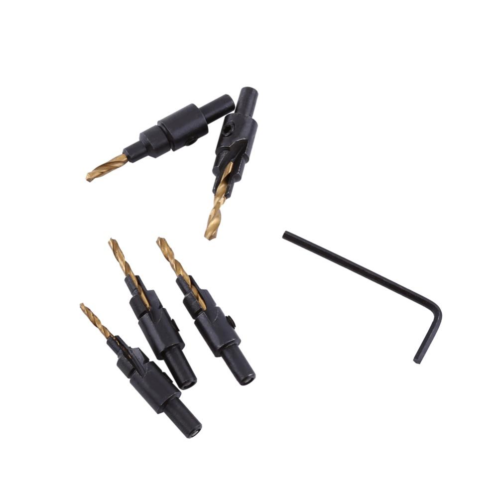 6PCS HSS Steel 4241 Counterbore Drill Bit Kit Woodworking Drill Bit Set  Woodworking Use