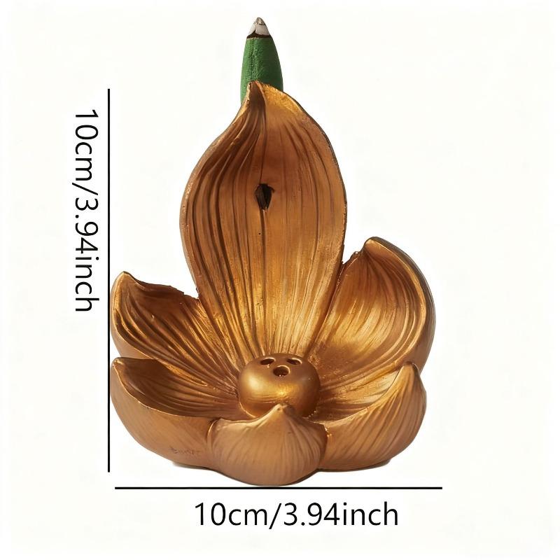 Lotus-shaped Reverse-flow Incense Resin Craft Diffuser - Multi-functional Home Decoration Suitable For