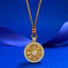 Jewelry Eight Treasures Compass Pendant Hollow Pattern Totem Rotatable Rope Necklace