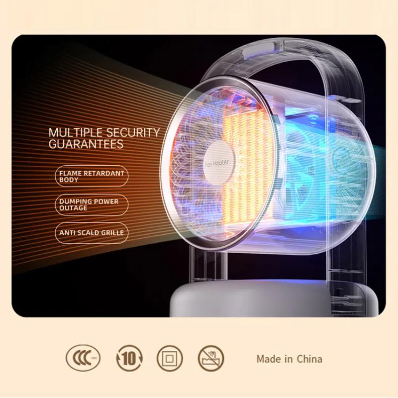 PTC Electric Fan Heater Small Electric Heater Warm Air Blower with Small Night Light