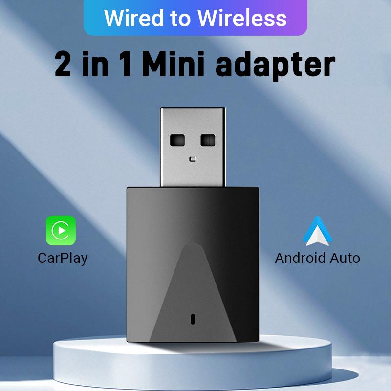 2in1 Smart Mini Box Wireless Carplay Adapter Android Auto 2025 New Upgraded Box WIFI BT Auto Connect For Toyota Volvo FIAT Benz