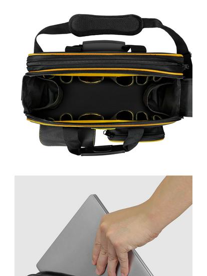 Large Portable Electrician Tool Bag - Thick, Multifunctional Canvas Storage
