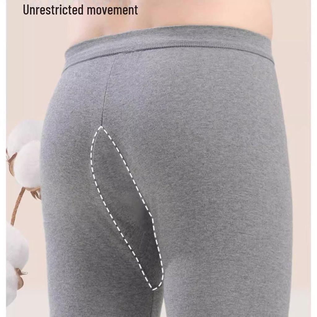 Langsha Herrenhose aus reiner Baumwolle, atmungsaktiv, für Herbst und Winter – lockere Passform, warme Unterhose und Unterwäsche.
