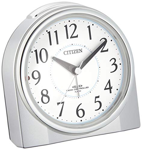 RHYTHM Citizen Alarm Clock, Radio-Controlled, Always-On, Nemurina Ring, Silver, 125x121x73mm, CITIZEN 4RL432-019