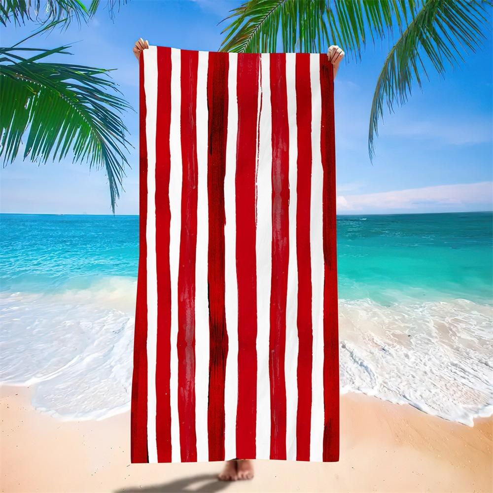 European And American Towel Cloth Printed Striped Beach Towel Adult Swimming Bath Towel Microfiber Beach Towel