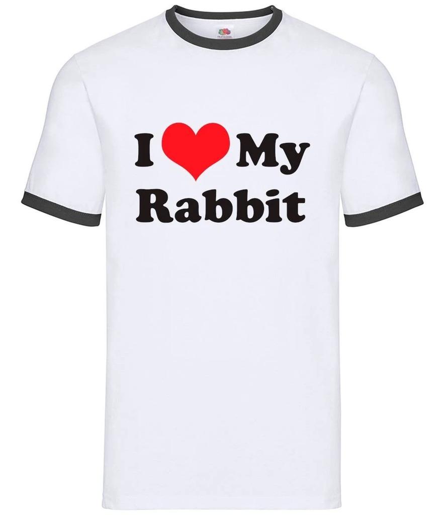 I Love My Rabbit - Mens Ringer - Hare Pet Pets Bunny Animal Gift