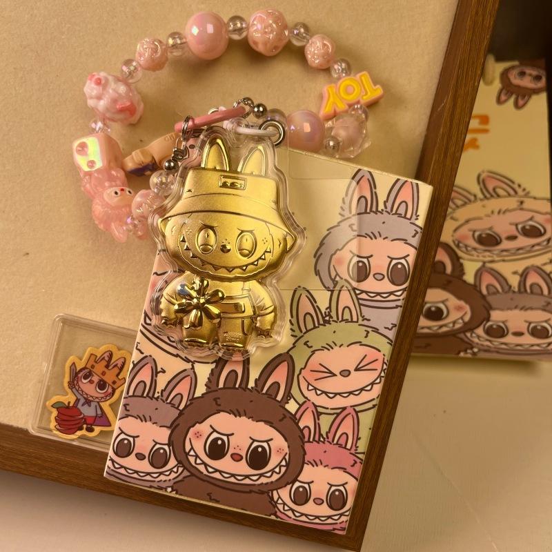Mobile Phone Chain Cartoon Labubu Bead Chain Keychain Bag Pendant Gift for Girlfriend