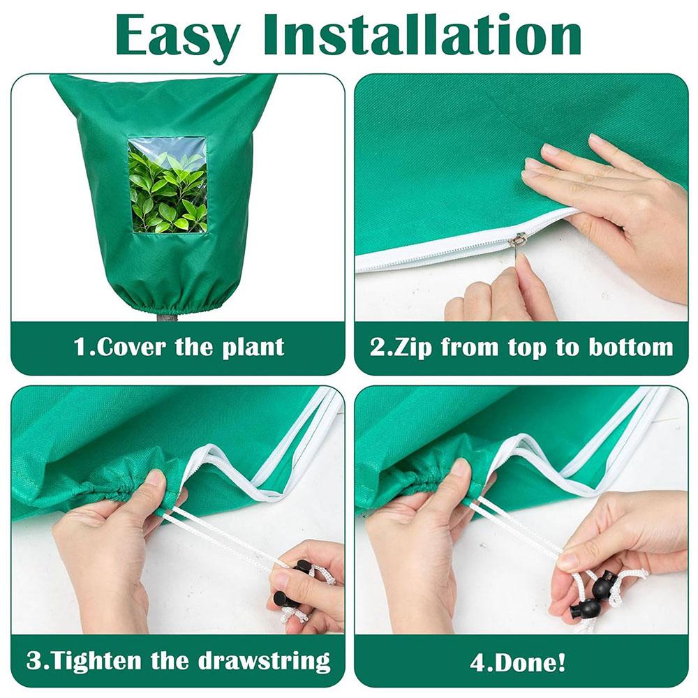 Protect Plants From Freezing Plant Covers Freeze Protection With Visible Window Winter Frost Cover Drawstring Plant Warm Bag