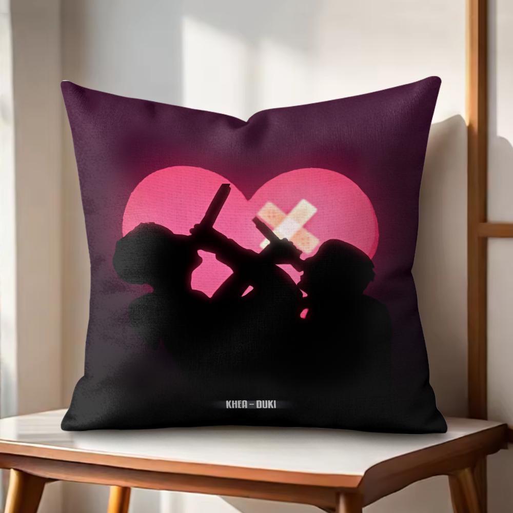 MMale Singer DDuki Cushion Cover Natural Linen Organic Fabric DoubleSided Printing Couch Pillow Covers Home Decor