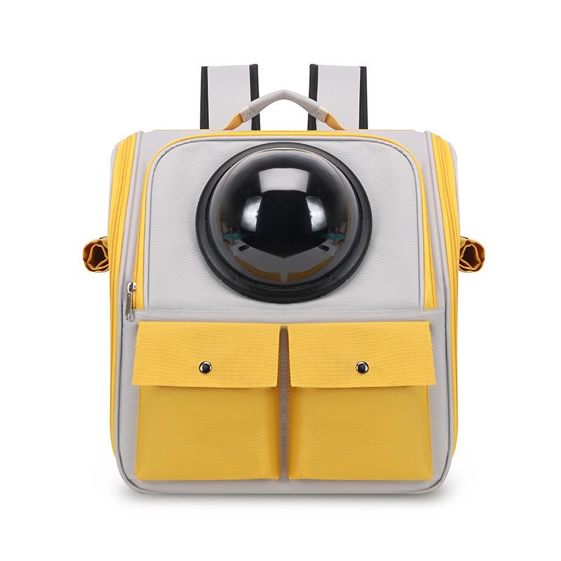 Pet backpack with double straps, portable large - capacity pet hand - carried backpack with cat space capsule