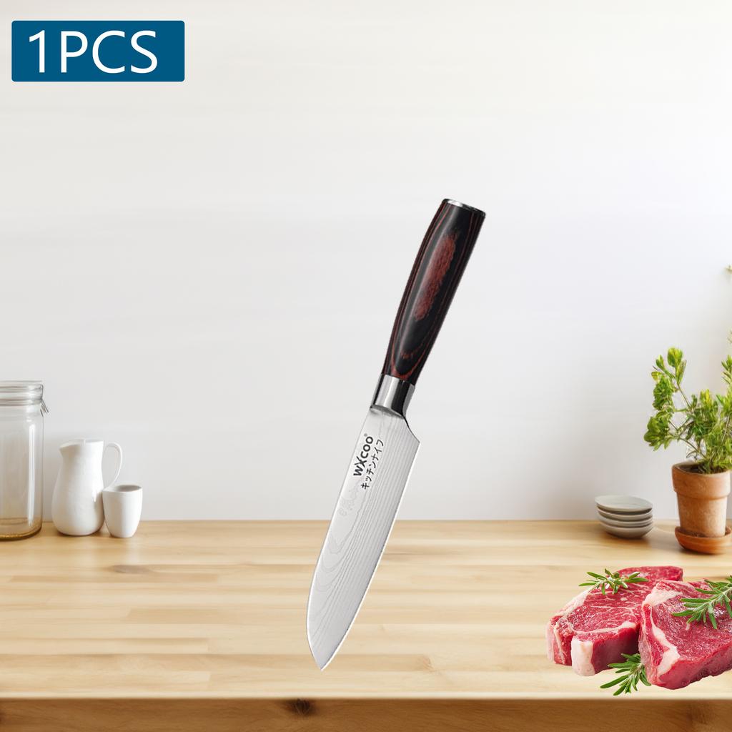 MultiPurpose Professional Kitchen Knives Japanese Santoku Knife BBQ Scissor Meat Cleaver Damascus Fruit Knife for Household