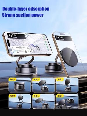 Vacuum Suction Magnetic Suction Car Bracket Double-Layer Suction Three-Axis Folding 360 ° Rotatable Suitable Multiple Scenarios