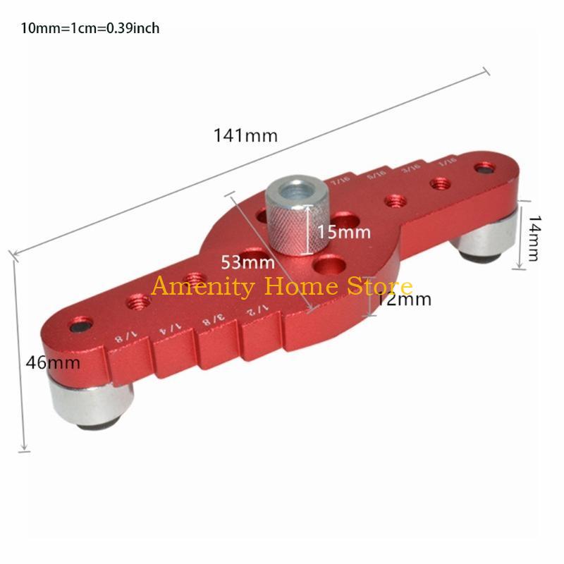 F26C Professional 2-in-1 Center Locator Center Dowel Jig Hole 6-10mm Guide Aluminum Alloy Woodworking Tool