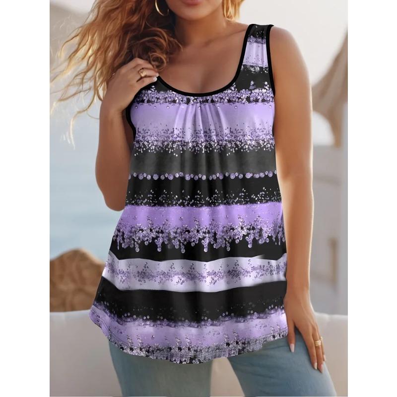 Summer Women's Sleeveless Vest Creative Personality Color Printing Comfortable Soft Oversized Fashionable Versatile Vest