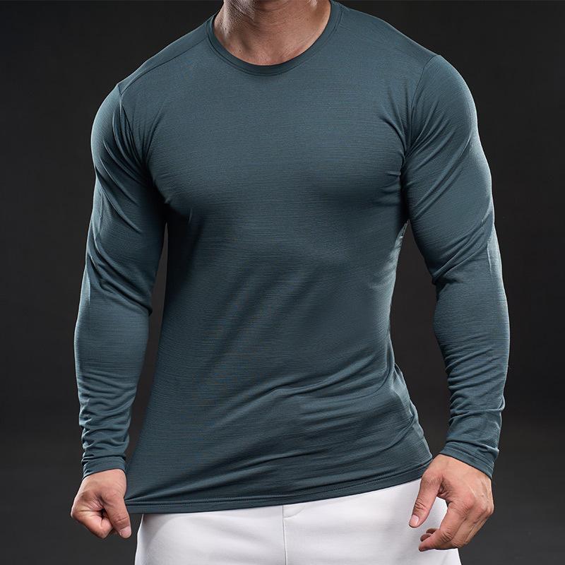 New Outdoor Quick-drying Fitness Clothing Sports Long-sleeved Base Basketball Running Compression Tights High-length Sleeve Men