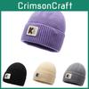 Letter K Printing Knitted Cap Beanie Hat Windproof Fashion Warmth Color Solid