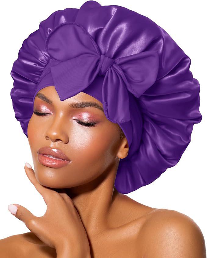 Wide Brim Satin Sleep Cap - Elastic Hair Protection for Women: Headscarf, Bath Cap, Hot Selling