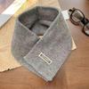 Thickened Knitted Scarf Solid Color Winter Scarf Fashionable Neck Warmer  Winter