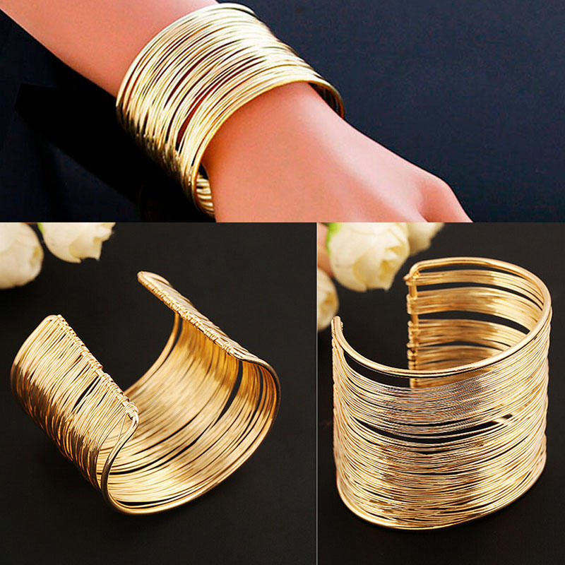 Women Statement Bracelet Bangles Dress Luxury Vintage Multilevel Bangle