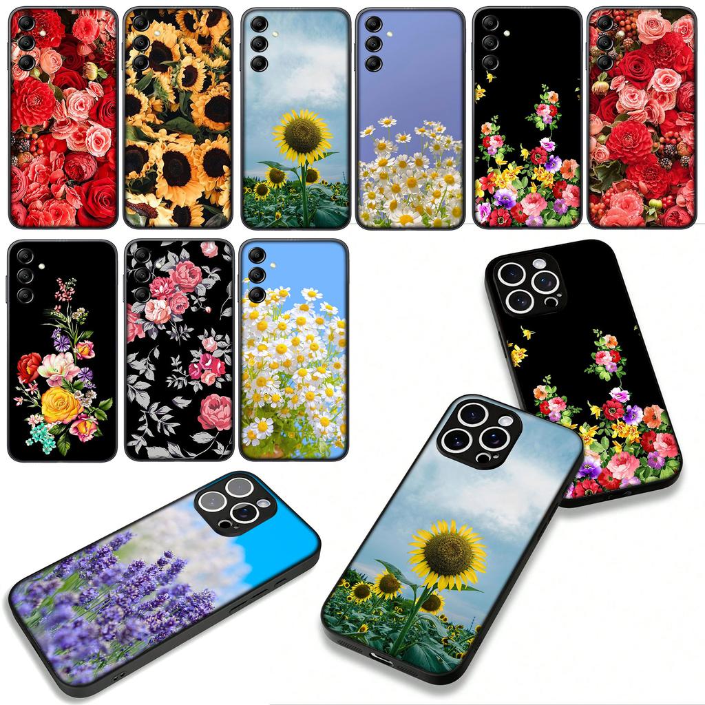 Daisy Sunflower Rose Flower Lavender for Samsung Galaxy A25 A37 A57 A12 A14 A31 A41 A50 A51 A70 A71 A72 A04 Note 20 9 8 10 Case