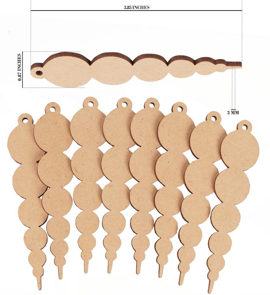 Inkdotpot 40 Stück unlackierte Holzornamente mit Löchern, 8,9 cm, vorgebohrte Naturholzscheiben zum Basteln, Holz-DIY-Weihnachtsornamente, zum Aufhängen, Juteseilen