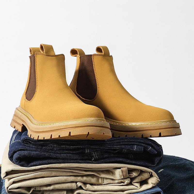 FashionYellow ανδρικές μπότες Δερμάτινα μποτάκια πολυτελείας ανδρικά Chelsea Boot Ανδρικά παπούτσια για εξωτερικούς χώρους υψηλής ποιότητας
