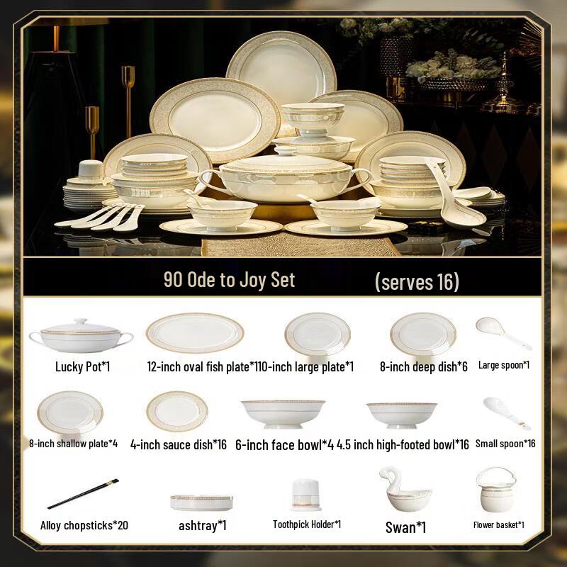 Five Harmony Ode to Joy 90-Piece Ceramic Dinnerware Set
