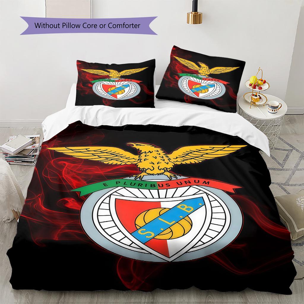 Benfica CLUB Bedding Quilt Set Quilt Cover Pillowcase Home Decoration Birthday Gift (1 * Duvet Cover + 2 * Pillowcase, Without Core)