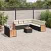 Vidaxl 10-Cz. Set da Giardino, Cuscini Rattan Nero Pe