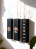 Boho Wall-Mounted Vase Black Wooden Planter with Moon Phase, Tree of Life & Flower of Life Design Home Decor Wall Hanging Gifts