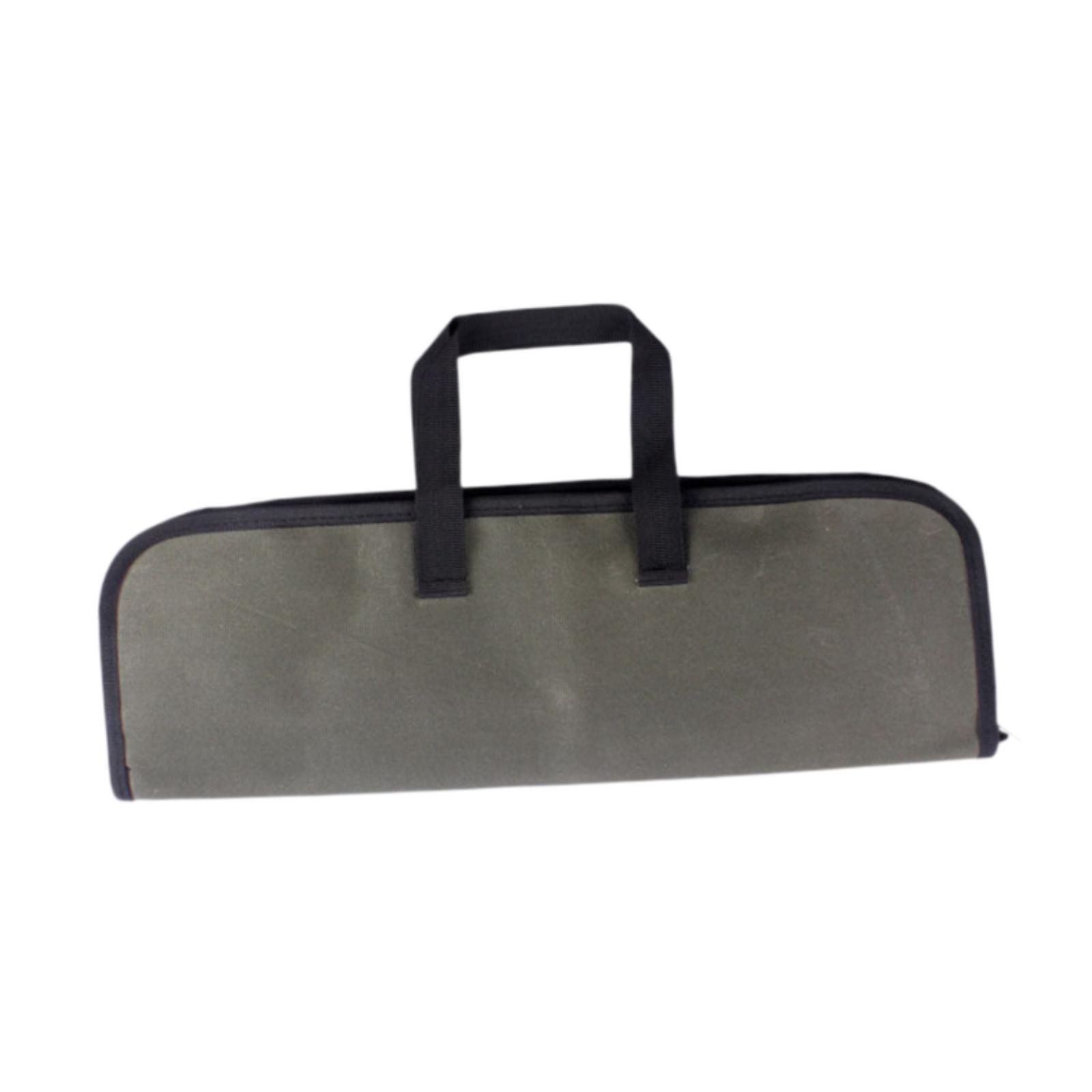 

Canvas Chef Knife Bag with Handle Knife Wrap Wallet Storage Bag Portable 6 Slots Knife Case for Traveling Home Camping Kitchen зелений