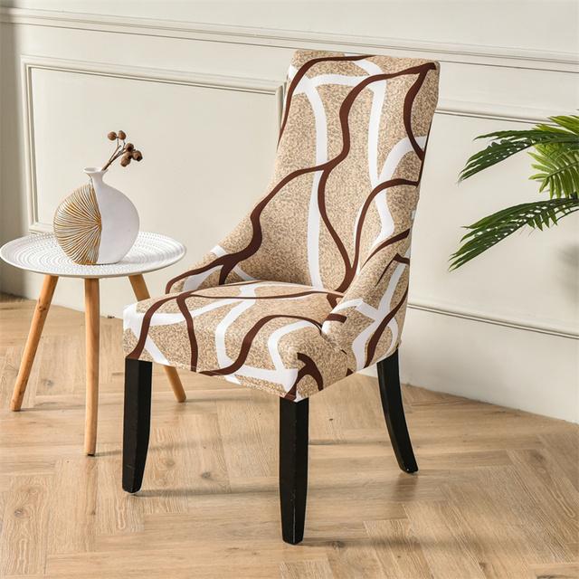 

Чехол на стул с цветочным принтом, эластичный чехол на кресло с высокой спинкой, акцентные чехлы на обеденные стулья, скандинавский чехол для офисного сиденья для кухни