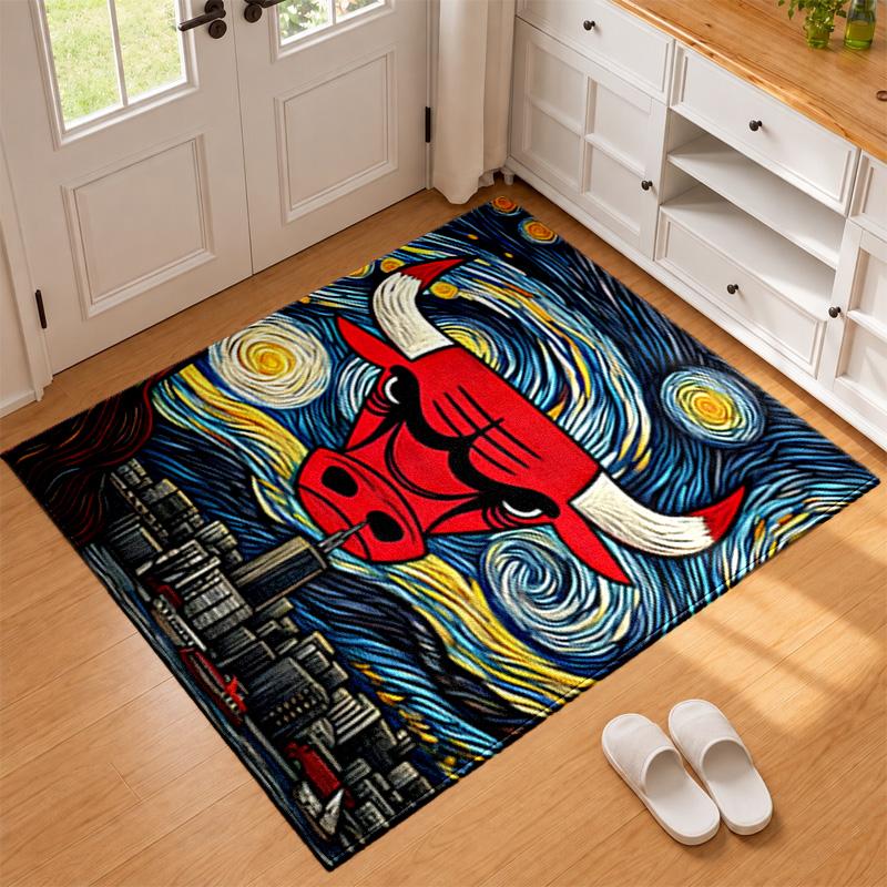 Chicago Bulls Carpet Door Mat for Living Room or Bedroom Protective Mat Under Chair Office Decoration Christmas Gift Birthday Present