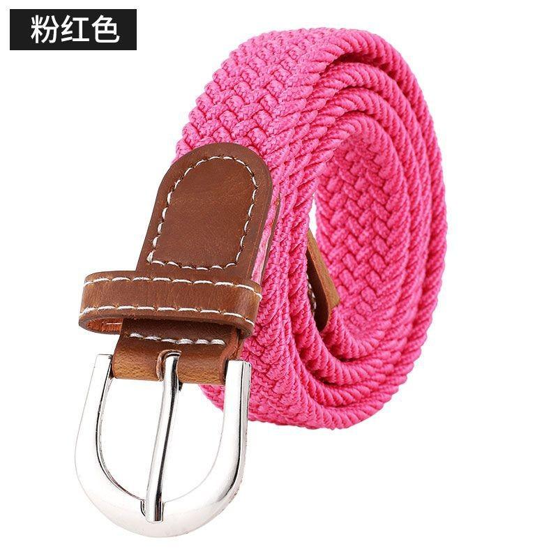 

Versatile Women s Denim Pants With Adjustable Canvas Belt Soft Elastic Waistband And Chic Decor For Stylish Outfits Pink100cm