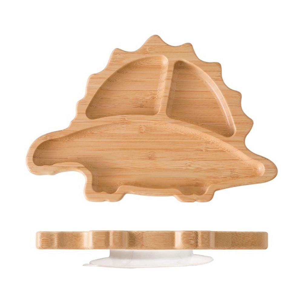 Creative Wood Color Bamboo Compartmentalized Dinner Plate Food Tray