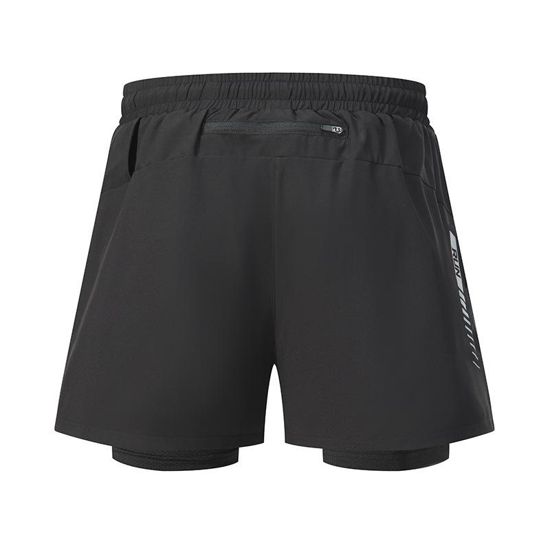 2024 Men's Quick-Dry Running Shorts: European American Two-in-One with Pocket & Sweat Towel