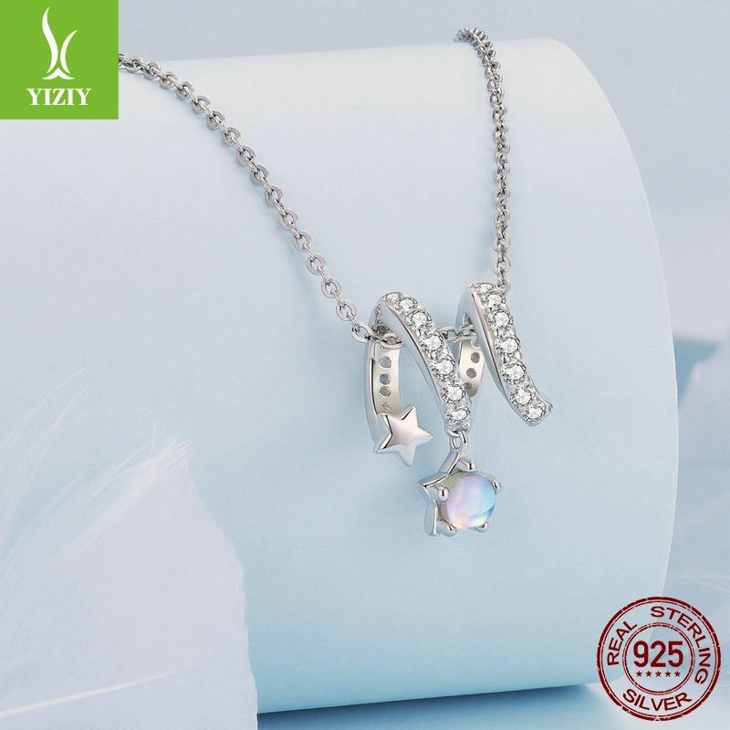 Moonstone Meteor Shower Bracelet Beaded S925 Silver Handmade Diy Bead String Decoration