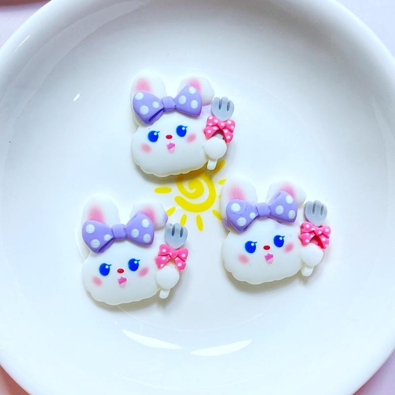 10Pcs New Cute Mini Bear /Rabbit /Cloud  Flat Back Resin Cabochons Scrapbooking DIY Jewelry Craft Decoration Accessories
