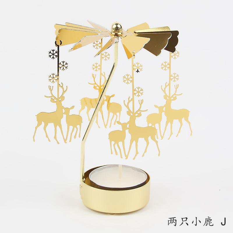 1pc Metal Hot Rotating Candle Holder Christmas Rotating Candle Holder Dinner Party Wedding Party Candle Holder Decoration Gift