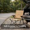 Fold-Flat Camp Chair Carbon Steel Frame Folding Camping for Sketching