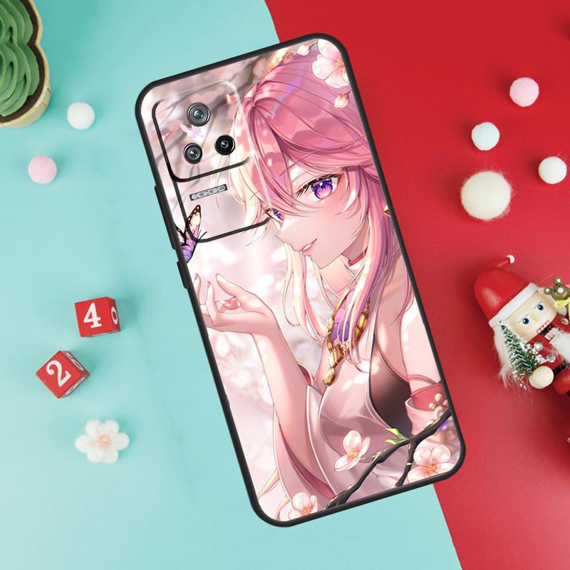 Genshin Impact Yae Miko Case For Xiaomi 13 12 Lite 11T 12T Pro 12X POCO X3 X5 F5 Pro F4 X4 GT M5s C40 F3 Back Cover