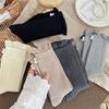 Women's Spring and Autumn New Solid Color Pearl Fungus Edge Breathable Cylinder Pile Cotton Socks
