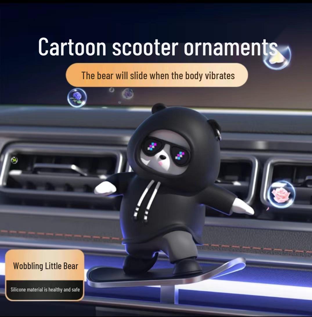 Cartoon Bear Wiggle Car Ornament - Creative Center Console Decoration