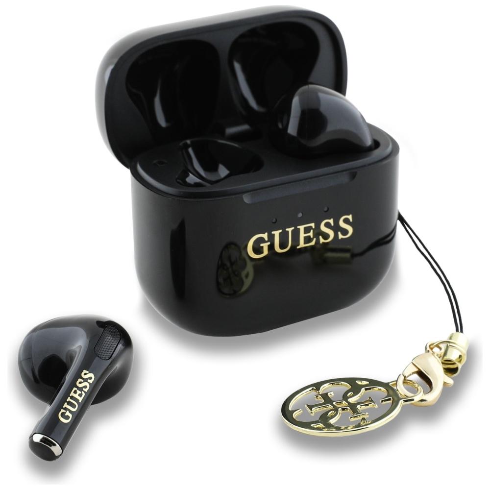 Słuchawki Tws Guess Glossy Effect        Printed Classic Logo & Charm Czarny